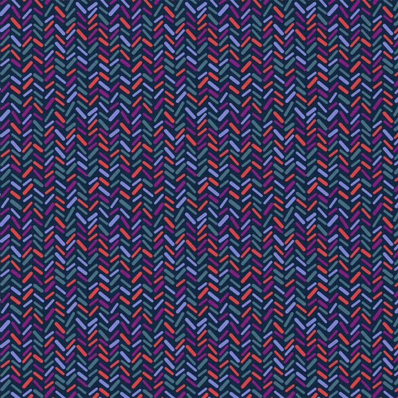 Printed Cotton GERARD Blue / Orange